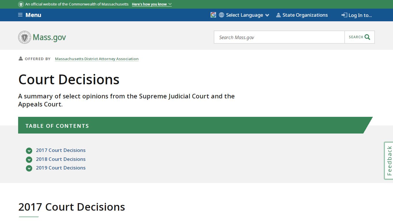 Court Decisions | Mass.gov